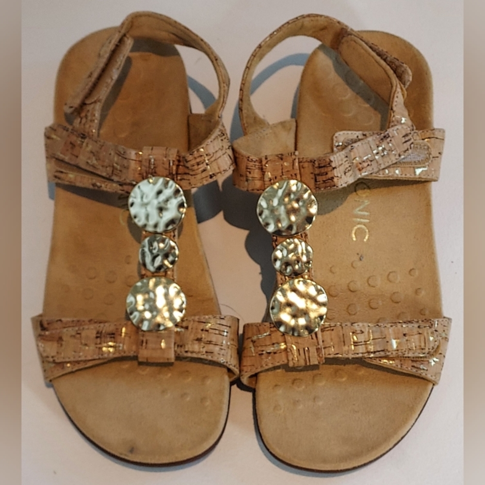 Vionic Tan Open Toe Adjustable Straps Sandals Nwob - image 6
